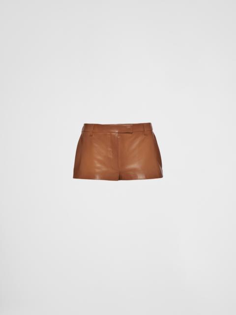 Nappa leather shorts