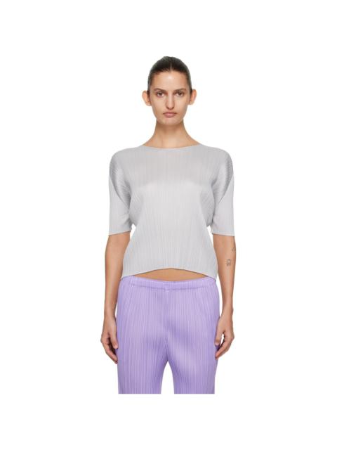 Pleats Please Issey Miyake Gray Monthly Colors April T-shirt