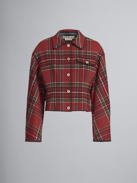 Marni DOUBLE FACE MELTON WOOL JACKET WITH CONTRASTING LINING AND PIPING