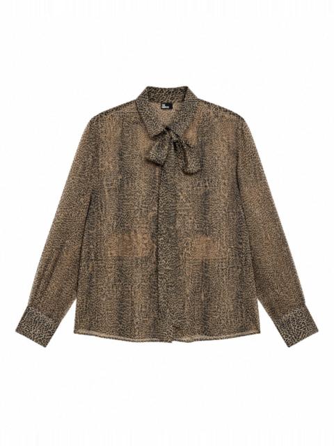The Kooples SHIRT WITH A LEOPARD-PRINT CRAVAT