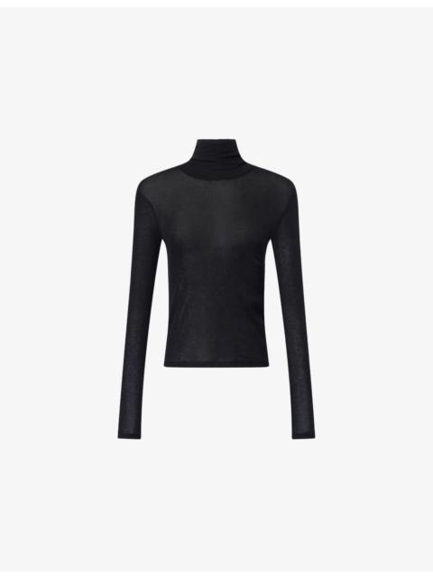 The Frankie Shop Evren Turtleneck Cotton-Knit Top