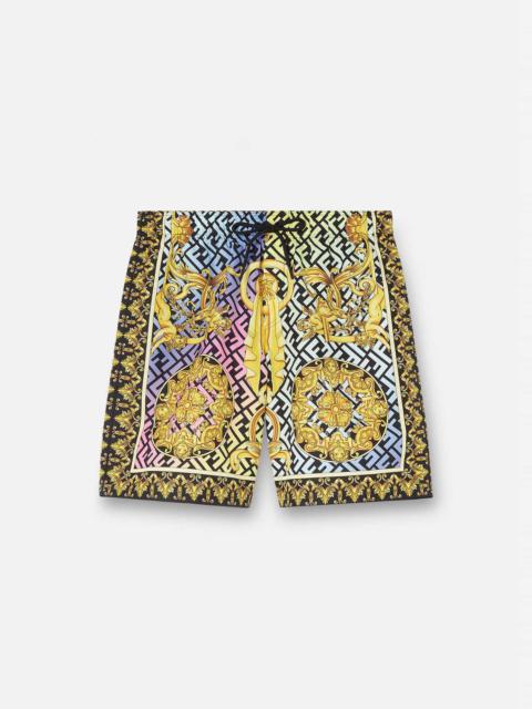 VERSACE Fendace Gold Baroque Mid-Length Swim Shorts