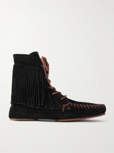 PARIS TEXAS Indiana Fringed Suede Ankle Boots