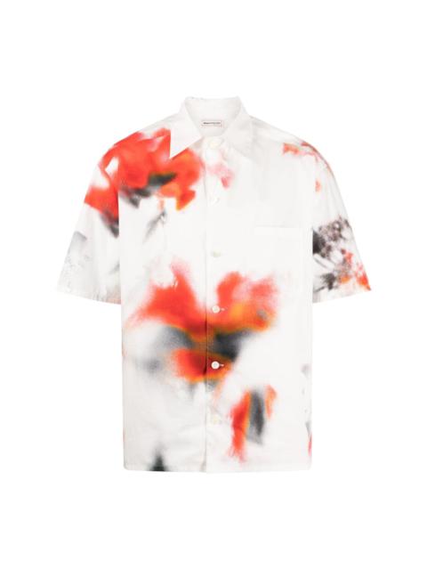 Alexander McQueen abstract-pattern cotton shirt