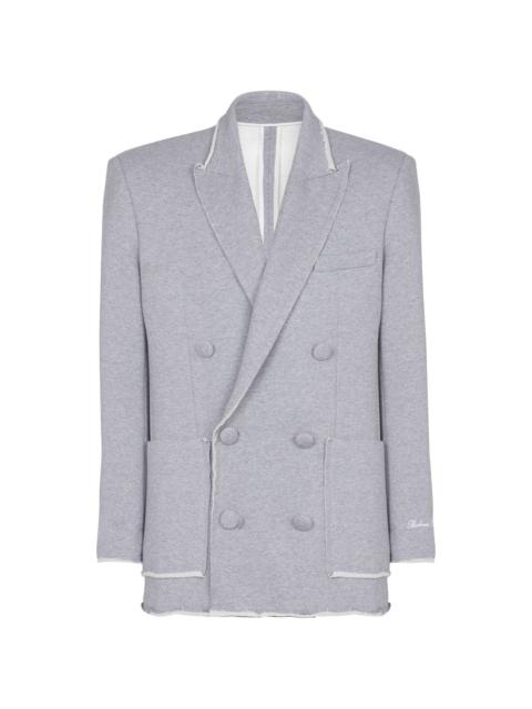 double-breasted cotton blazer