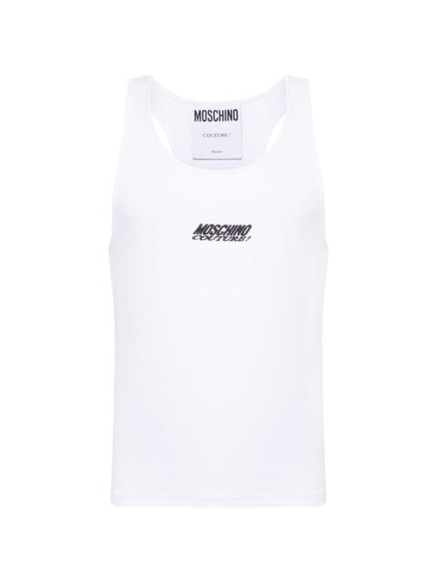 Moschino logo-embroidered tank top