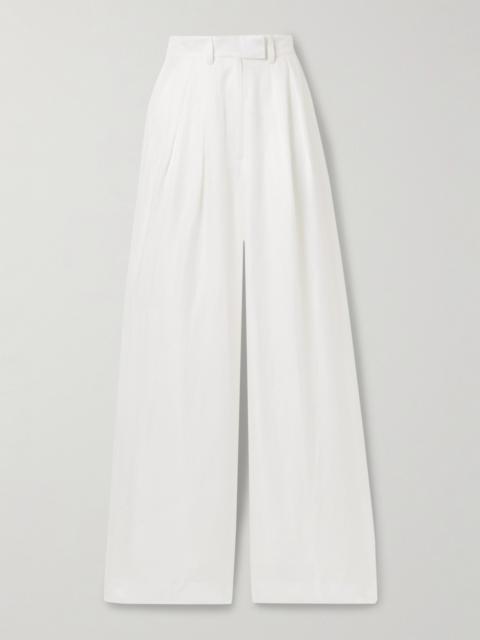 ANINE BING Lou Pleated Woven Wide-leg Pants