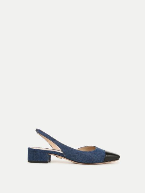 VERONICA BEARD CECILE DENIM CAP-TOE SLINGBACK