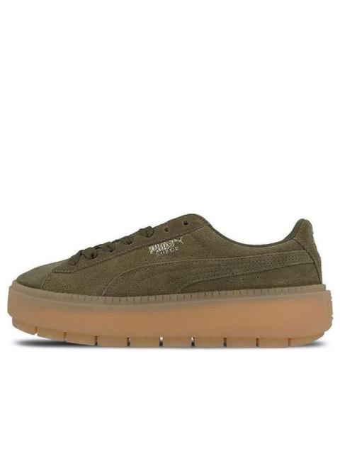 (WMNS) PUMA Suede Platform Trace 'Olive Night' 365830-03