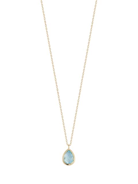 MATEO 14K Yellow Gold Topaz Drop Necklace blue