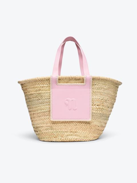 Nanushka THE BEACH BAG - Raffia tote - Natural/pink/creme