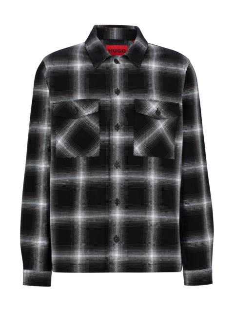 HUGO OVERSIZE-FIT SHIRT IN CHECKED COTTON TWILL
