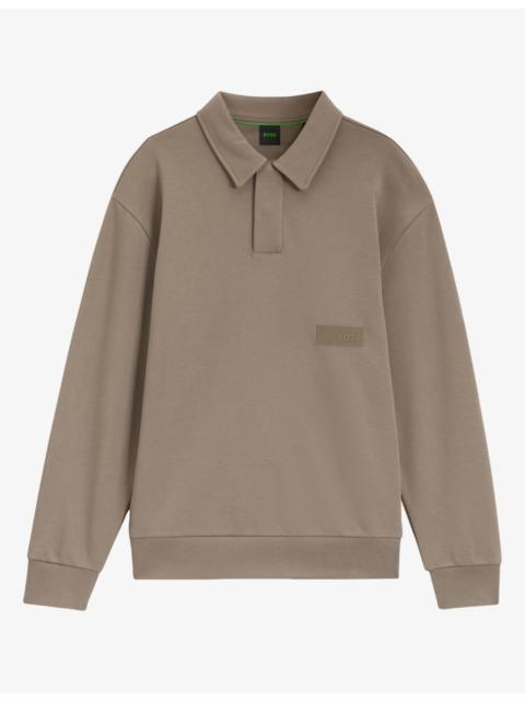 BOSS Relaxed-Fit Cotton-Blend Polo Sweatshirt