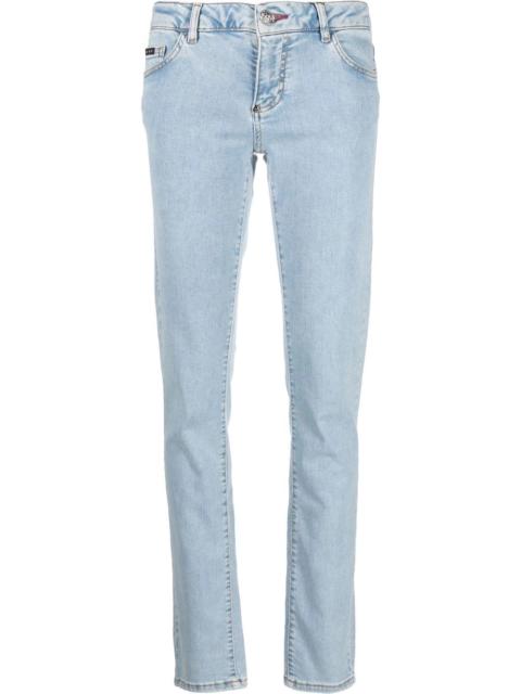 light-wash slim-cut jeans