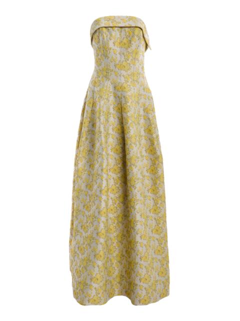 SIMKHAI Octavia Strapless Gown yellow