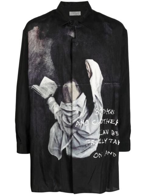 Yohji Yamamoto graphic-print long-sleeve shirt