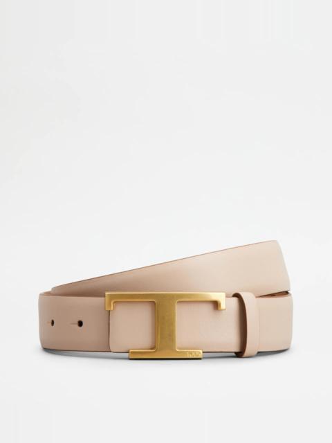 Tod's REVERSIBLE BELT  IN LEATHER - PINK