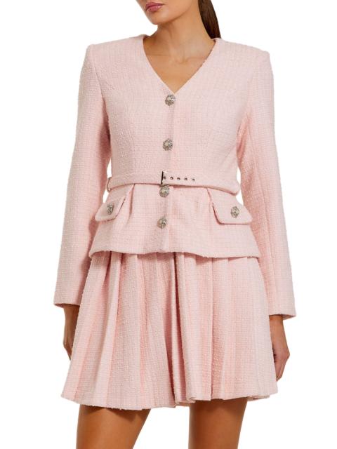MAC DUGGAL Women's Ieena Bouclé Tailored Minidress - Blush