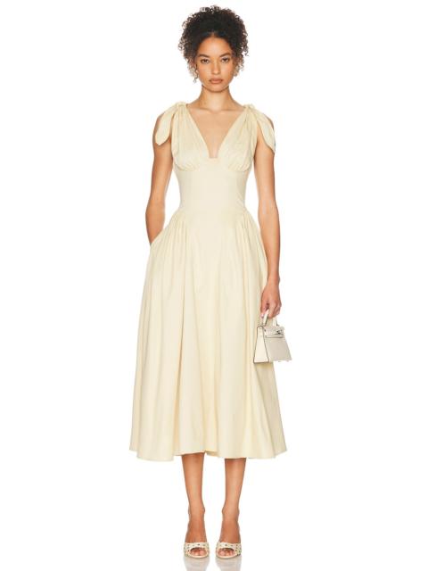 HELSA Fairweather Midi Dress in Stretch Cotton Sateen