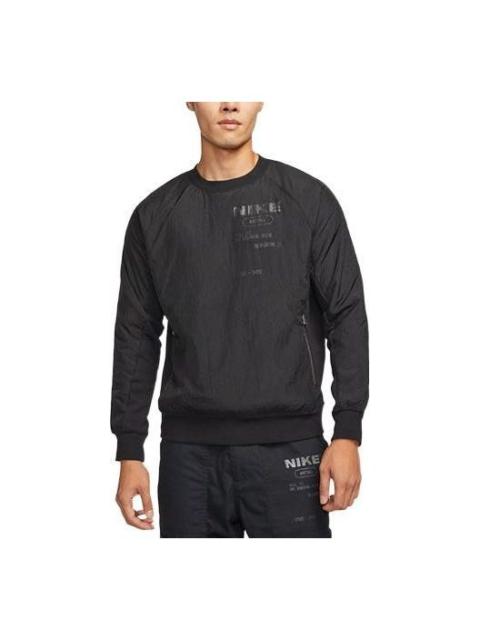 Nike Men's Nike Solid Color French Terry Breathable Round Neck Pullover Long Sleeves Black DD5938-010