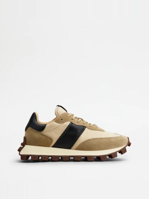 Tod's SNEAKERS TOD'S 1T IN SUEDE AND FABRIC - BEIGE, OFF WHITE, BROWN