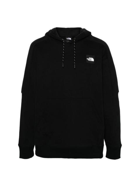 rubberised-logo cotton hoodie