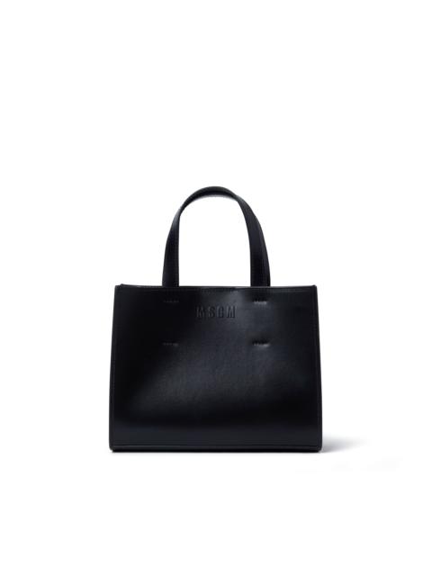 MSGM Faux leather mini tote bag with micro logo