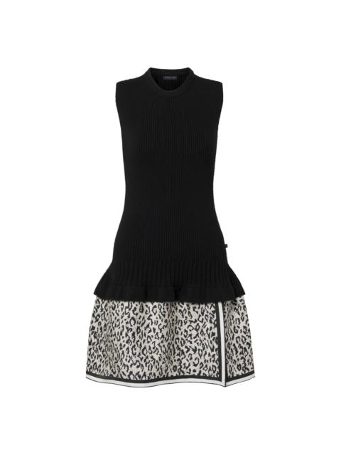 Louis Vuitton Leopard Print Insert Knit Dress