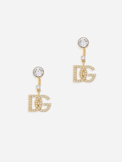 Dolce & Gabbana Earrings with DG logo and rhinestones