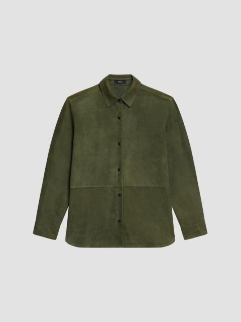 Theory Women's Classic Menswear Leather Shirt - Ivy