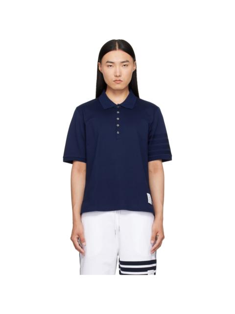 Thom Browne Navy Jersey Ottoman 4-Bar Polo