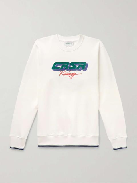 CASABLANCA Casa Racing 3D Logo-Appliquéd Organic Cotton-Jersey Sweatshirt