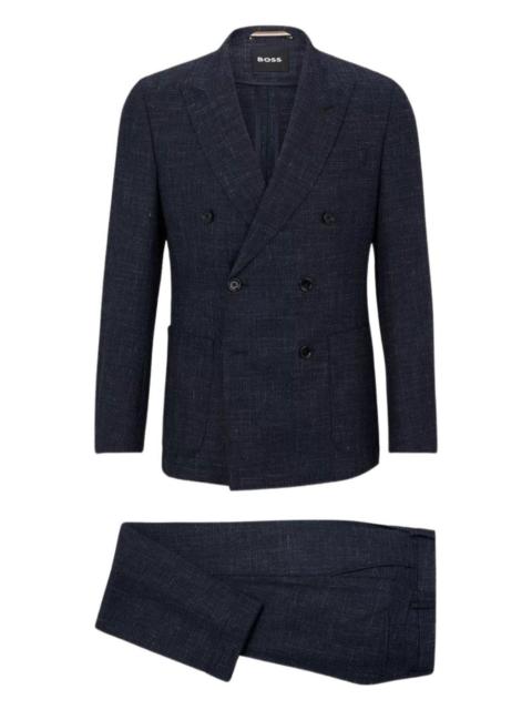 BOSS pleated double-breasted suit