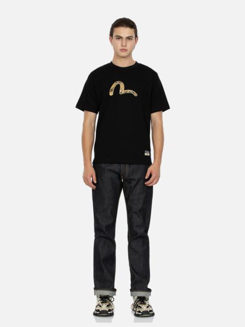 SEA GOD PRINT AND SEAGULL BROCADE APPLIQUÉ  REGULAR FIT T-SHIRT