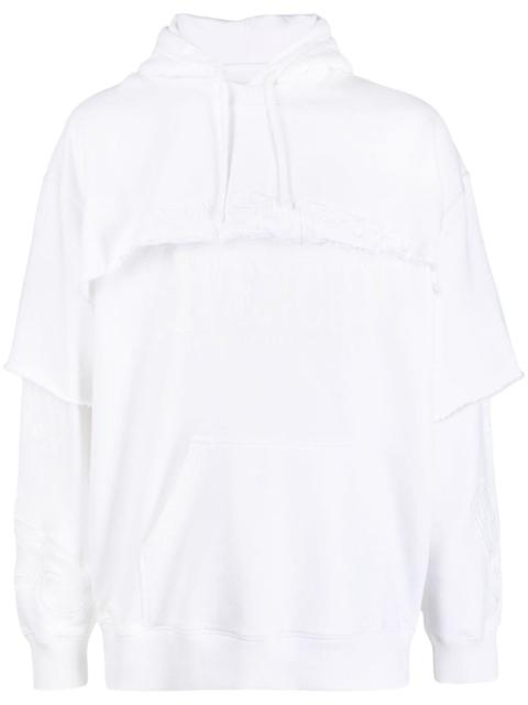Givenchy layered drawstring cotton hoodie