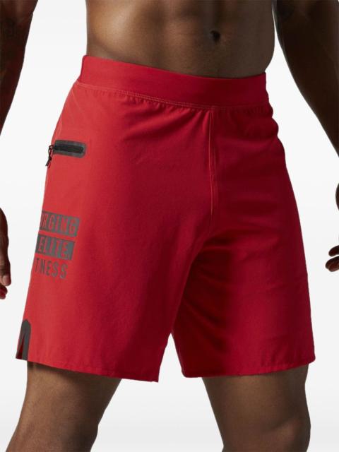 Reebok graphic-print zip track shorts