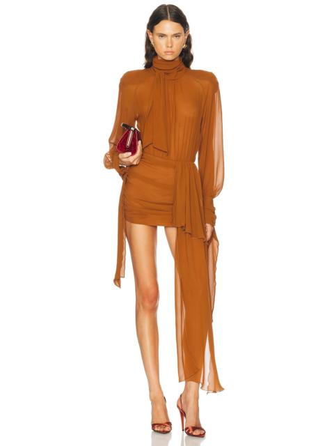 ROWEN ROSE Bow Neck Mini Dress