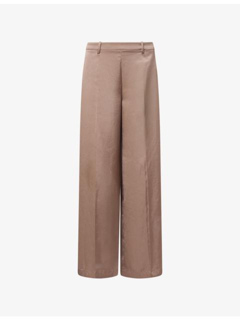 Theory Relaxed Wide-Leg Satin Trousers