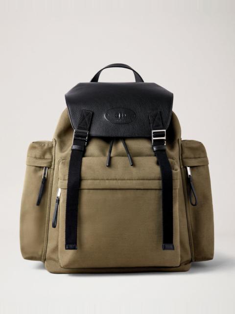 Skye Oversized Backpack Olive & Black Canvas Small Classic Grain