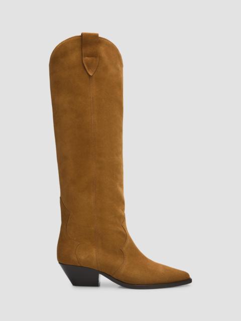 Isabel Marant Women's Denvee 40MM Suede Tall Western Boots - Cognac