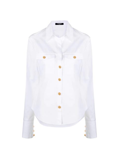 button-detailed long-sleeved shirt