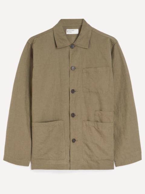 Universal Works Olive Linen-Cotton Bakers Jacket