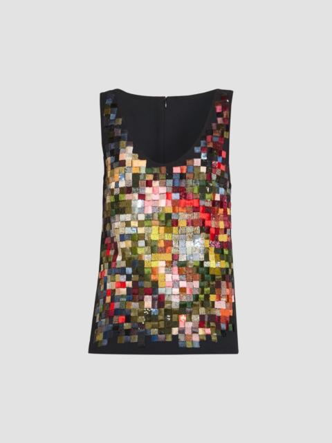 Dries Van Noten Women's Croppy Embellished Cashmere Top - Black