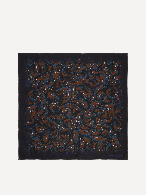 Dries Van Noten Blue Silk Pocket Square