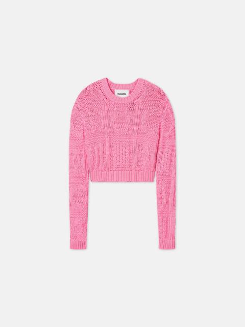 Nanushka Cable-Knit Cotton-Blend Sweater