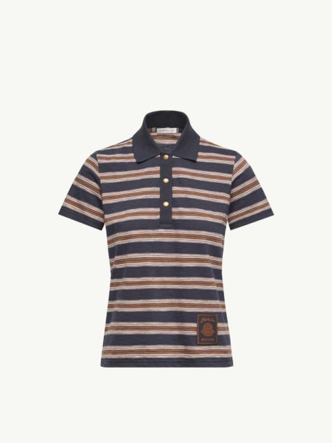 Moncler Striped Cotton Polo Shirt