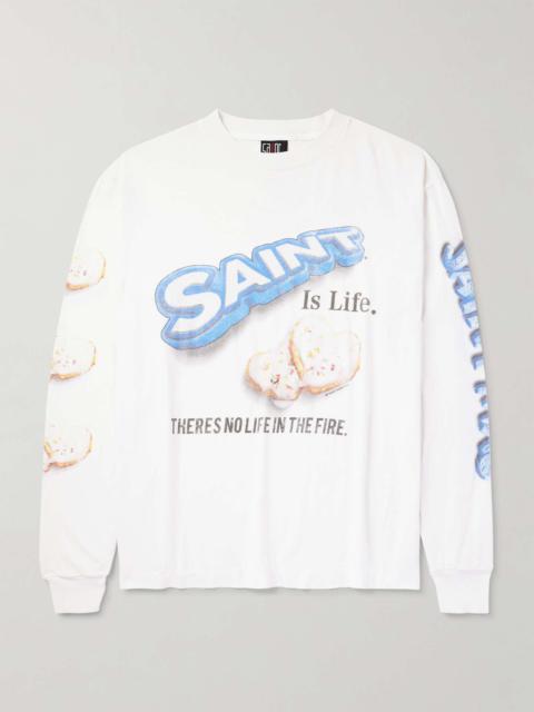 SAINT M×××××× + Shermer Academy Logo-Print Cotton-Jersey T
