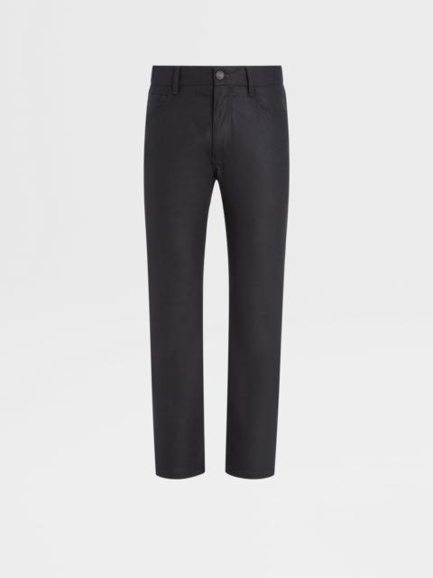 BLACK WOOL AND CASHMERE ROCCIA PANTS
