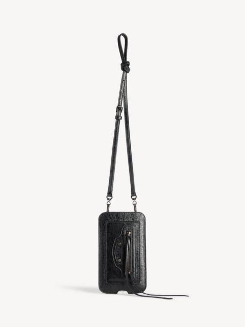 BALENCIAGA Women's Le City Vertical Phone Holder in Black