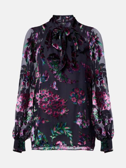 Etro Printed tie-neck blouse